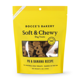 Bocce's Bakery Bocce's Bakery Soft & Chewy Peanut Butter & Banana Dog Treats, 6-oz Bag